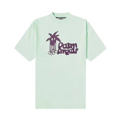 Pre-owned Palm Angels Douby Classic Tee 'light Green/purple'