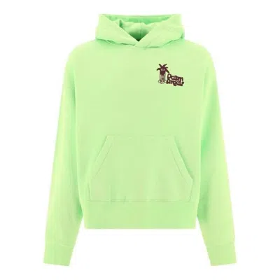 Palm Angels Douby Logo Printed Cotton Hoodie 'bright Green'