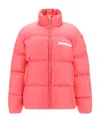 Palm Angels Down-feather Logo-print Jacket In Pink
