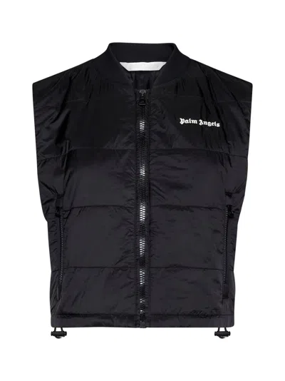 Palm Angels Down Jacket In Black Off White