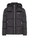 Palm Angels Black Hooded Track Down Jacket In Black