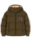 Palm Angels 'down Jacket With Logo Patch In Green