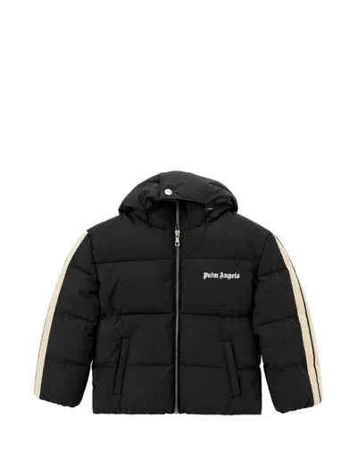 Palm Angels Kids' Down Jacket With Zip In Black