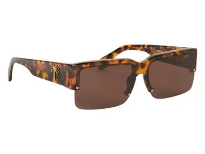 Pre-owned Palm Angels Drain Sunglasses In Havana Brown (peri053s24pla0016064)