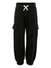 Palm Angels Drawstring Cargo Trousers In Black