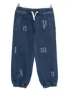 Palm Angels Drawstring-cuffed Jeans In Blue
