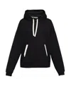 Palm Angels Relaxed-fit Cotton Hoodie With Contrasting Drawstrings In Black