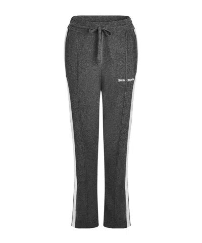 Palm Angels Drawstring Knit Sweatpants In Gray