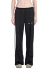 Palm Angels Loose-fit Black Trousers With Contrasting Side Stripes In Black