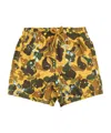 Palm Angels Drawstring Swimming Trunks In Yellow