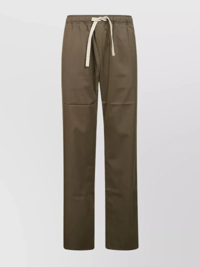 Palm Angels Drawstring Waist Trousers With Convenient Pockets In Brown