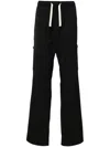 Palm Angels Monogram Drawstring Cargo Pants In Black Black