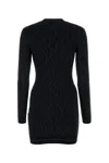 Palm Angels Monogram-jacquard Mini Dress In Blackblack
