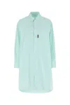 Palm Angels Oversize Cotton Shirt Dress In Lightblueblac