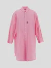 Palm Angels Overlogo Shirt Dress In Pink