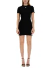 Palm Angels Monogram Ribbed Dress With Frayed Edges