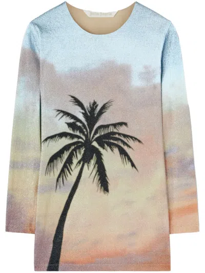 Palm Angels Sunrise Palm Lurex Dress Multicolor - Bl In Multicolour