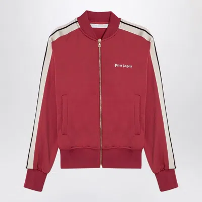 PALM ANGELS PALM ANGELS  EARTH RED ZIP SWEATSHIRT WITH LOGO