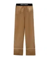 Palm Angels Elastic Waist Casual Pants In Brown