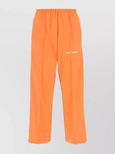 Palm Angels Side-stripe Cropped Track Pants In Yellow