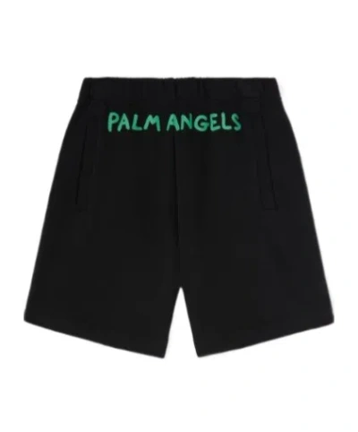Palm Angels Elastic Waist Shorts In Black