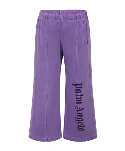 Palm Angels Elastic Waist Sweatpants In Purple