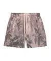 Palm Angels Mini Sunset Palms Swim Shorts In Gray