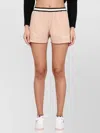 Palm Angels Elastic Waistband Sports Shorts With Side Pockets In Beige
