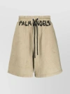 PALM ANGELS ELASTICATED KNEE-LENGTH SHORTS WITH SIDE SLIT POCKETS