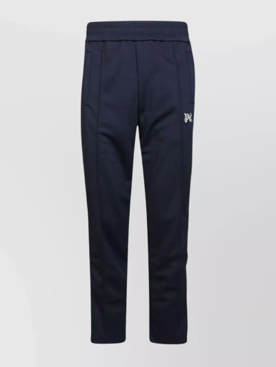 Palm Angels Elasticated Waistband Monogram Track Trousers In Blue