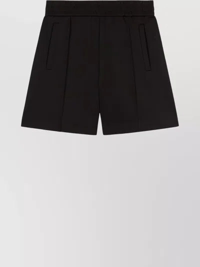 Palm Angels Elasticated Waistband Running Shorts In Black