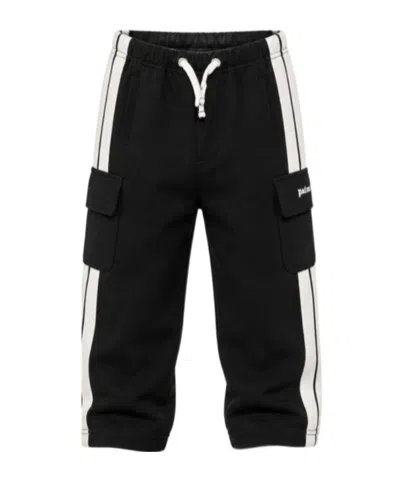 Palm Angels Kids' Elastic-waist Cargo Pants In Black