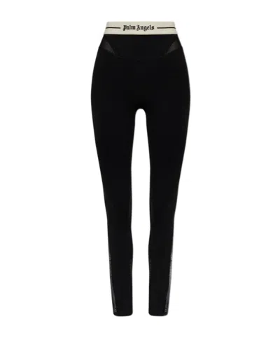 Palm Angels Elastic-waist Leggings In Black
