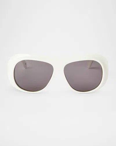 Palm Angels Elfin Round Acetate Sunglasses In 0107 White Dark Grey