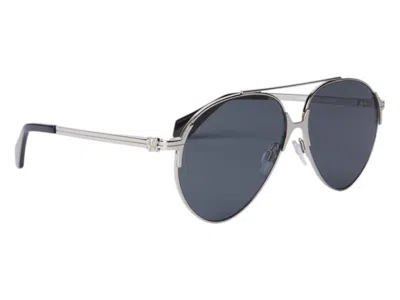 Pre-owned Palm Angels Elkton Silver Sunglasses In Silver Dark Grey (peri060s24met0017207)