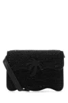 Palm Angels Embellished Leather Micro Palm Beach Crossbody Bag