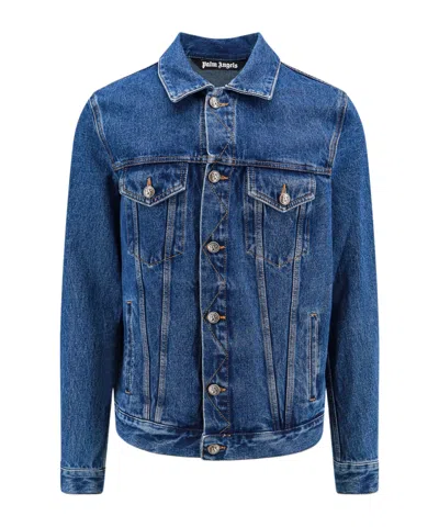 PALM ANGELS PALM ANGELS MONOGRAM DETAILED DENIM JACKET
