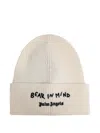 Palm Angels Embroidered Beanie Hat In Neutral