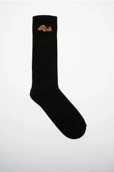 Palm Angels Embroidered Bear Socks In Black