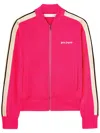 Palm Angels Logo Embroidered Track Jacket In Fuchsia - Off White