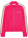 Palm Angels Logo Embroidered Track Jacket In Fuchsia - Off White