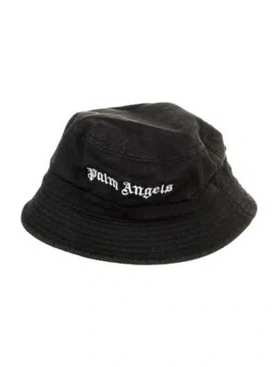 Pre-owned Palm Angels Embroidered Bucket Hat In Black