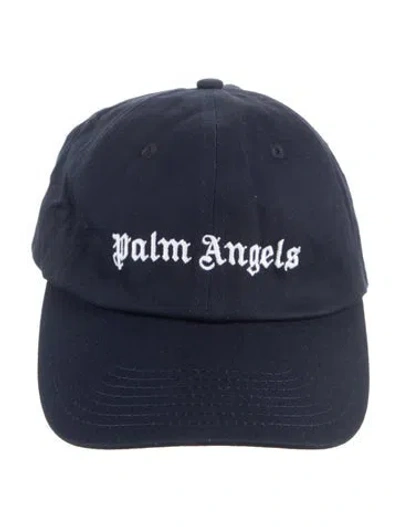 Pre-owned Palm Angels Embroidered Canvas Baseball Cap In Blue