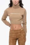 Palm Angels Embroidered Cropped Sunset Turtle Neck Sweater