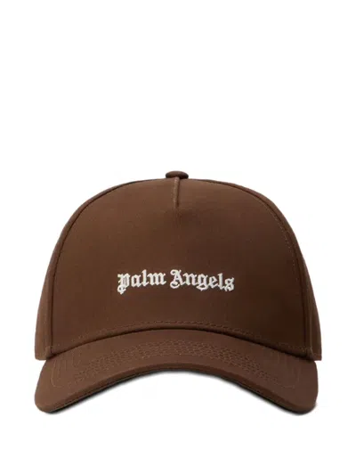 Palm Angels Embroidered-logo Baseball Cap In Brown