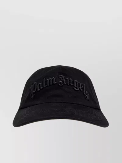 Palm Angels Embroidered Logo Baseball Cap With Curved Peak In Black