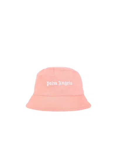 Palm Angels Embroidered-logo Bucket Hat In Pink