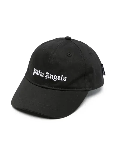Palm Angels Kids' Logo Baseball Cap In Black