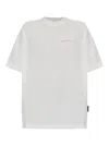 Palm Angels Embroidered-logo Crew-neck T-shirt In White