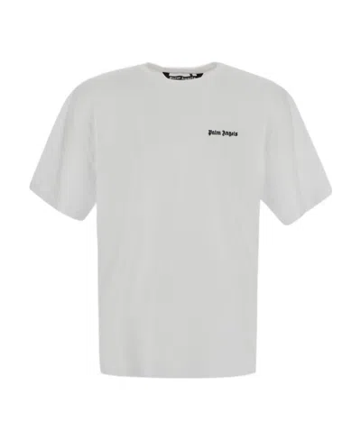 PALM ANGELS PALM ANGELS LOGO EMBROIDERED CREWNECK T-SHIRT